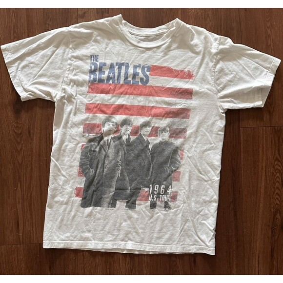 The Beatles US Tour 1964 Graphic T Shirt Size M White - Picture 1 of 2